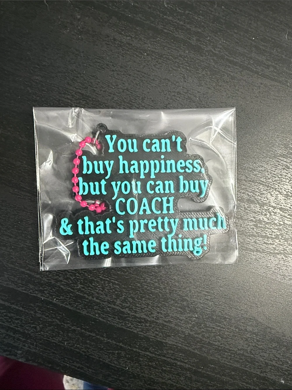 Black & Teal Keychain Charm